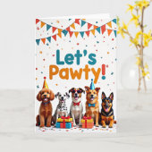 Carte de célébration canine (Fleur jaune)