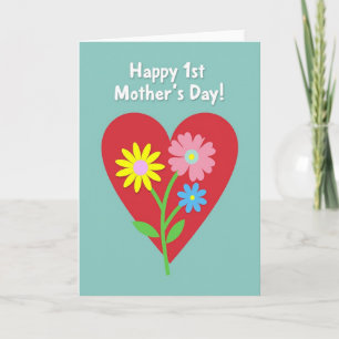 Carte de célébration cœur floral sarcelle