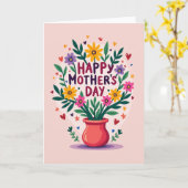 Carte de célébration Cœurs Floraux (Fleur jaune)