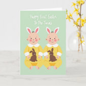 Carte de célébration de bébés jumeaux (Fleur jaune)