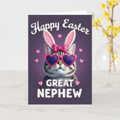 Carte de célébration de chat cool (Fleur jaune)