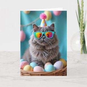 Carte de célébration de chat de fête