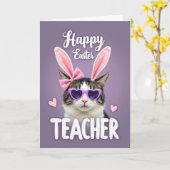 Carte de célébration de chat mignon (Fleur jaune)