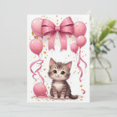 Carte de célébration de chaton mignon 🐱 (Debout devant)