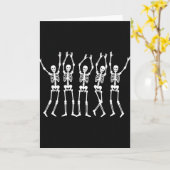 Carte de célébration de danse des squelettes (Fleur jaune)
