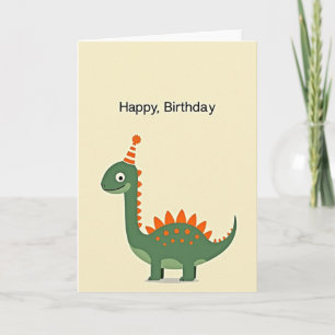 Carte de célébration de dinosaure vert