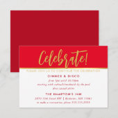 CARTE DE CÉLÉBRATION DE FÊTE insérer l'or rouge mo (Devant / Derrière)