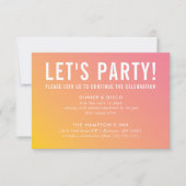 CARTE DE CÉLÉBRATION DE FÊTE moderne dégradé jaune (Devant)