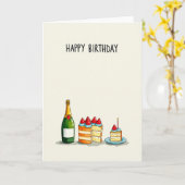 Carte de célébration de gâteau joyeuse (Fleur jaune)