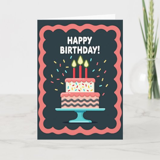 Carte de célébration de gâteau ondulé (Devant)