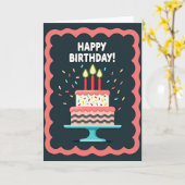 Carte de célébration de gâteau ondulé (Fleur jaune)