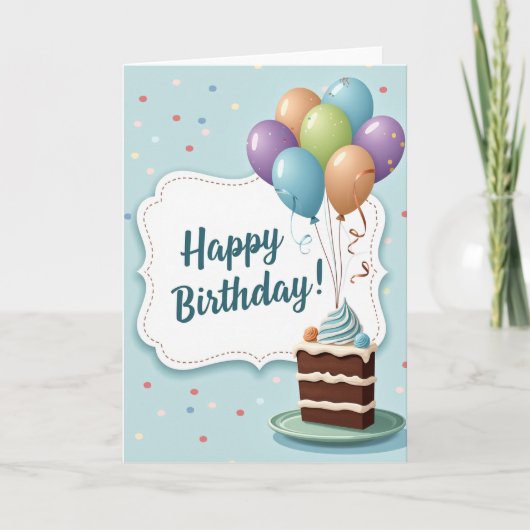 Carte de célébration de gâteau rayé (Devant)