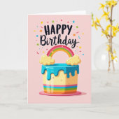 Carte de célébration de gâteau sucré (Fleur jaune)
