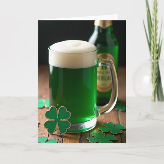 Carte de célébration de la bière verte (Devant)
