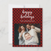 Carte de célébration de la famille à damiers Noël  (Devant)