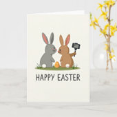 Carte de célébration de la fête du Lapin de fête (Fleur jaune)