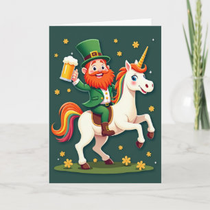 Carte de célébration de la licorne chanceuse