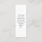 Carte de célébration de la vie commémorative de pe (Dos)