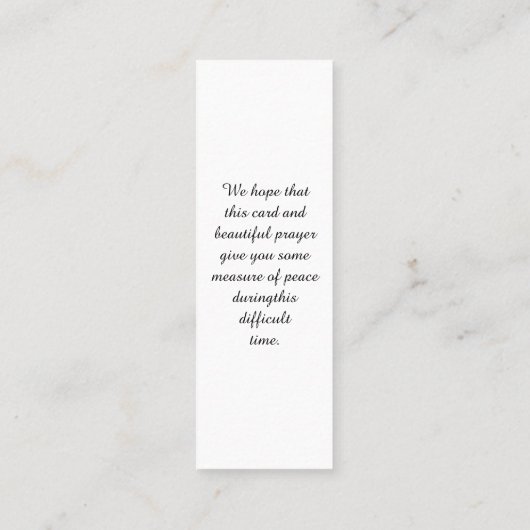 Carte de célébration de la vie commémorative de pe (Dos)