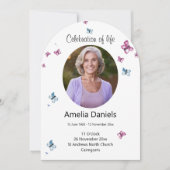 Carte de célébration de la vie de joli papillon (Devant)