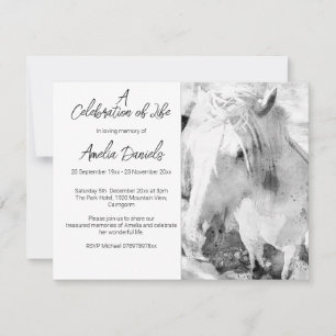 Carte de célébration de la vie White Pony