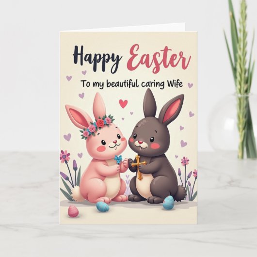Carte de célébration de l'amour de lapin (Devant)