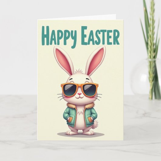 Carte de célébration de lapin cool (Devant)