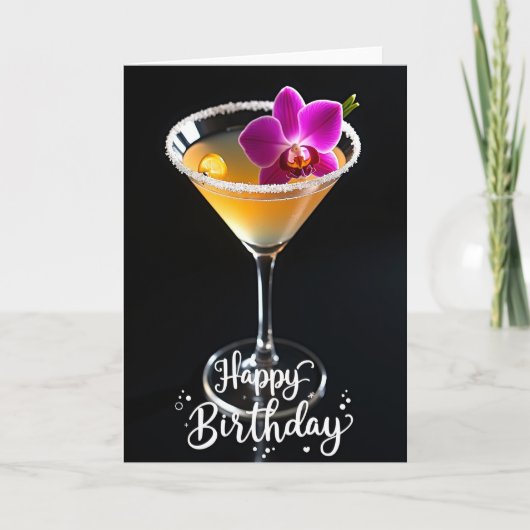 Carte de célébration de l'orchidée Martini (Devant)