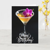 Carte de célébration de l'orchidée Martini (Fleur jaune)