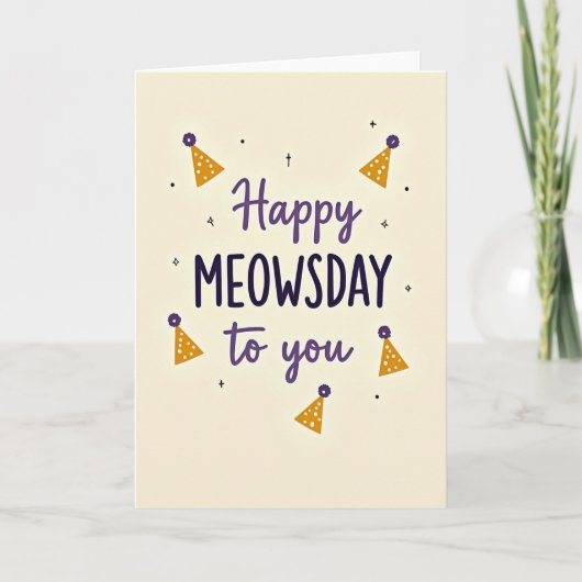 Carte de célébration de Meowsday douce (Devant)