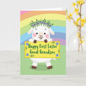 Carte de célébration de moutons joyeux (Fleur jaune)