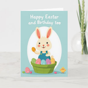 Carte de célébration de Pâques avec lapin printani