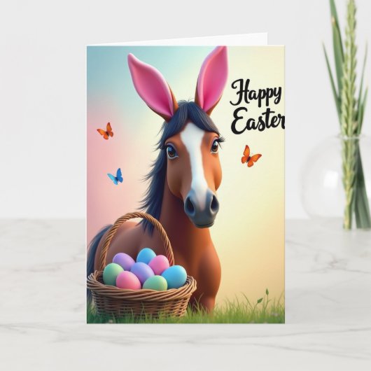Carte de célébration de Pâques pour cheval (Devant)