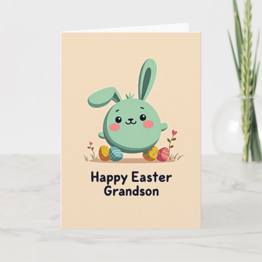 Carte de célébration de printemps Aqua Bunny (Devant)