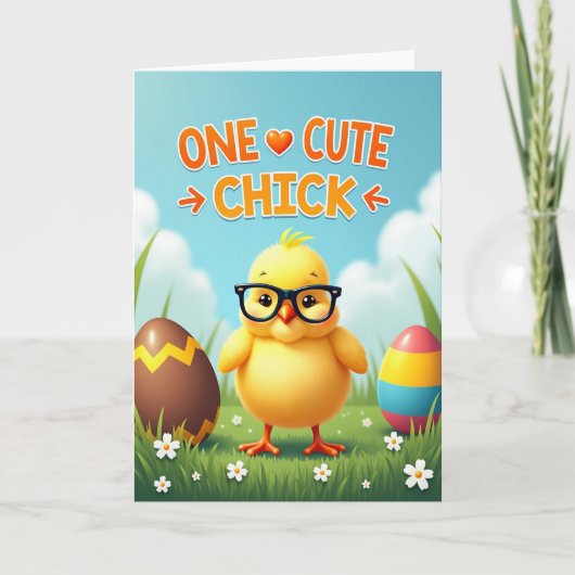 Carte de célébration de printemps Smart Chick (Devant)