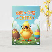 Carte de célébration de printemps Smart Chick (Fleur jaune)