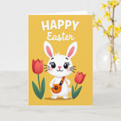Carte de célébration de tulipe de lapin (Fleur jaune)