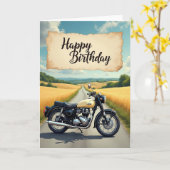Carte de célébration de vélo vintage (Fleur jaune)