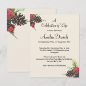 Carte de célébration de vie Cône de pin d'hiver (Devant / Derrière)