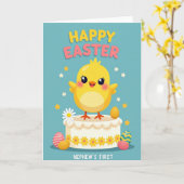 Carte de célébration de volaille joyeuse (Fleur jaune)