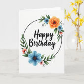 Carte de célébration d'écriture élégante (Fleur jaune)