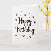 Carte de célébration d'empreinte de patte (Fleur jaune)