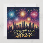Carte de célébration des feux d'artifice du Nouvel (Devant)