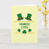 Carte de célébration du 17 mars (Fleur jaune)