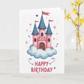 Carte de célébration du château fantaisiste (Fleur jaune)