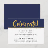 CARTE DE CÉLÉBRATION DU PARTI bleu marine foncé fa (Devant / Derrière)