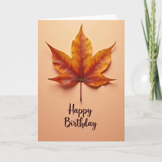 Carte de célébration Feuille Dorée (Devant)
