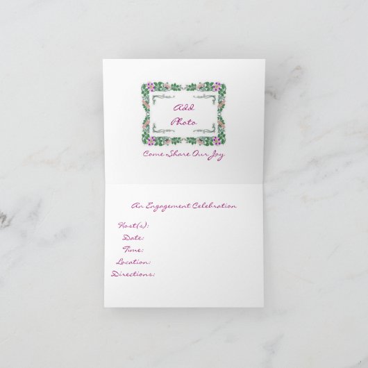 Carte de célébration Fiançailles/Mariage (Intérieur)