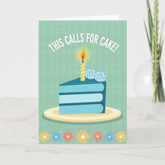 Carte de célébration gâteau bleu (Devant)