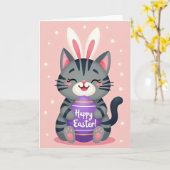Carte de célébration Happy Tabby (Fleur jaune)